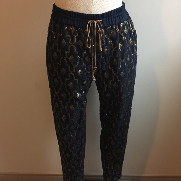 Anthropologie NWT Sequin Jogger Pants - Picture 2 of 7